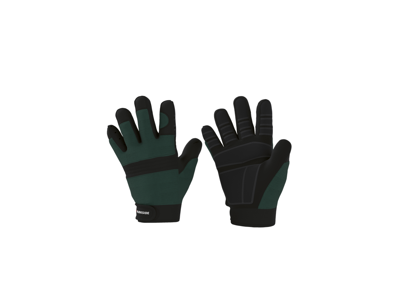 PARKSIDE radne rukavice u zelenoj i crnoj boji.