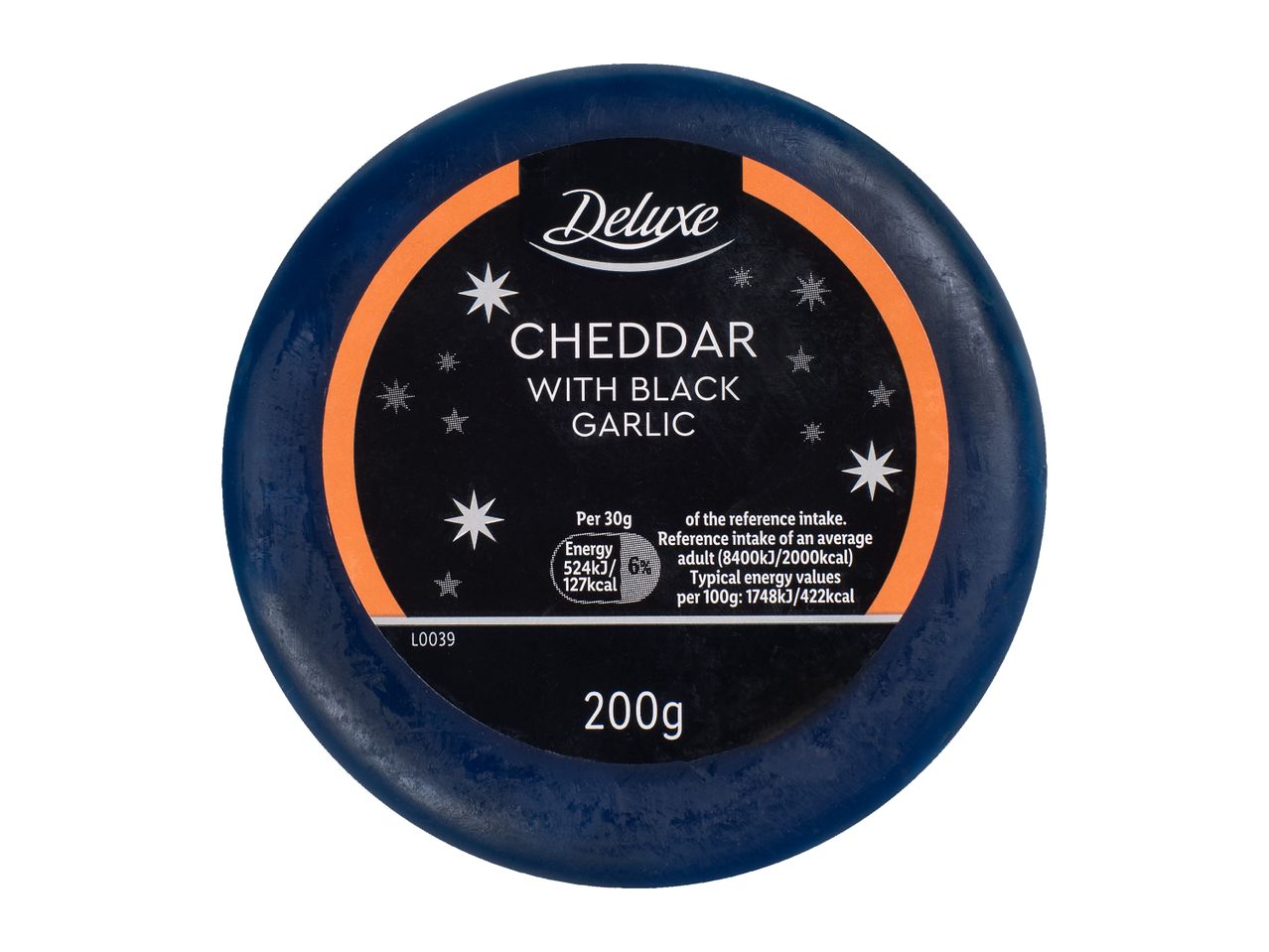Deluxe Cheddar with Black Garlic, 200g, with nutritional information