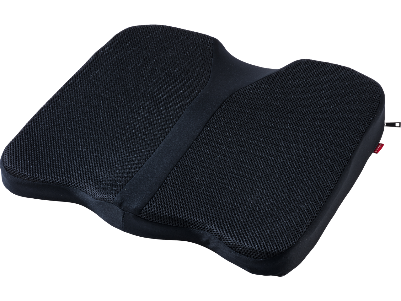 Black Ultimate Speed seat pad with mesh fabric and red brand tag.