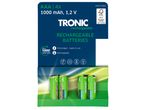 Опаковка от четири зареждащи се акумулаторни батерии Tronic® AAA 1000 mAh, 1,2 V.
