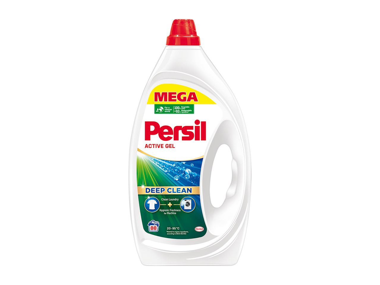 Detergent lichid pentru rufe, cu acțiune de curățare profundă și prospețime igienică.