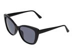 Black cat-eye sunglasses with dark lenses, angled to show the side profile.