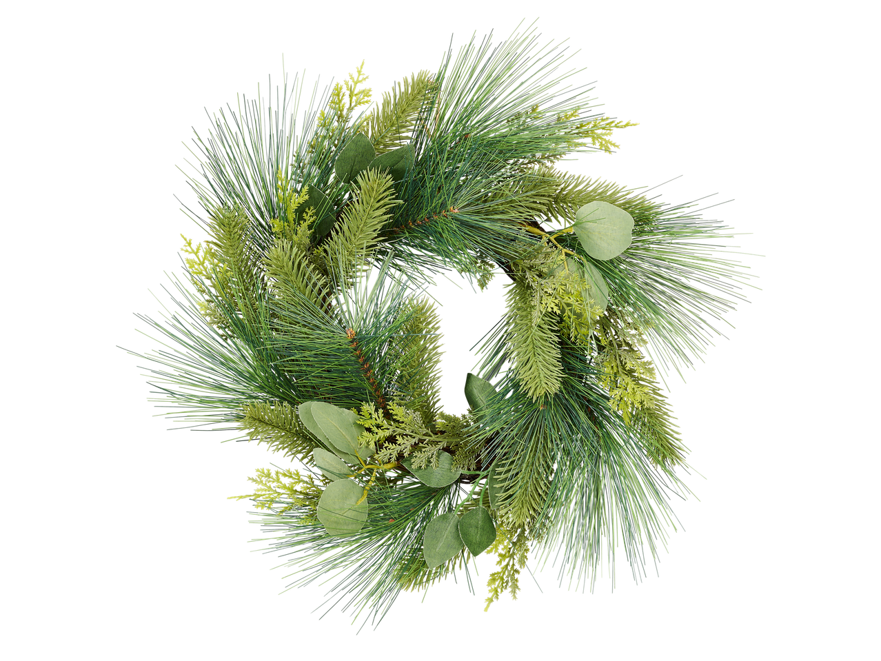 LIVARNO home kalėdinis vainikas su žaliomis pušies šakomis ir eukaliptu