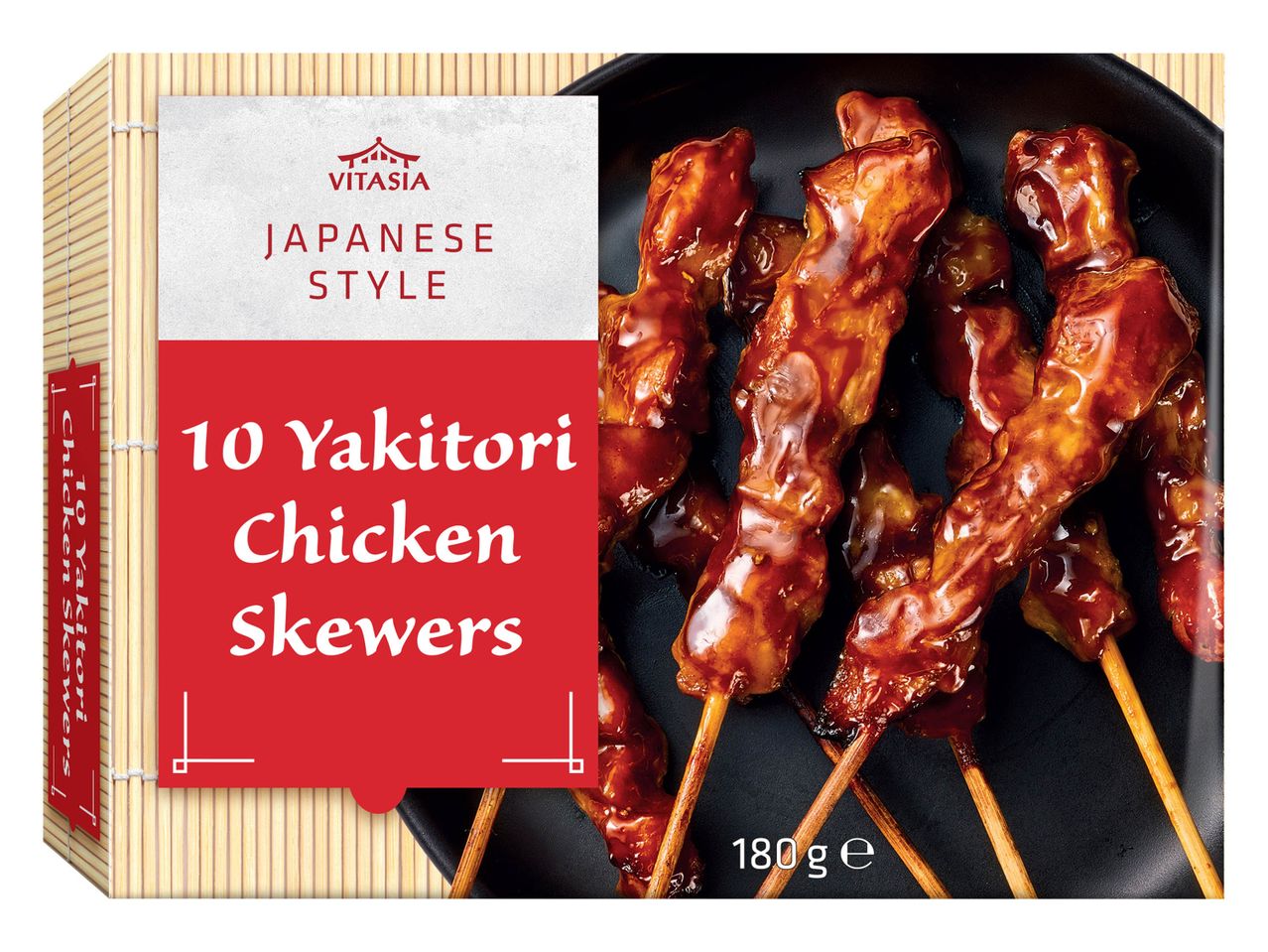 Boîte de 10 brochettes de poulet yakitori style japonais.