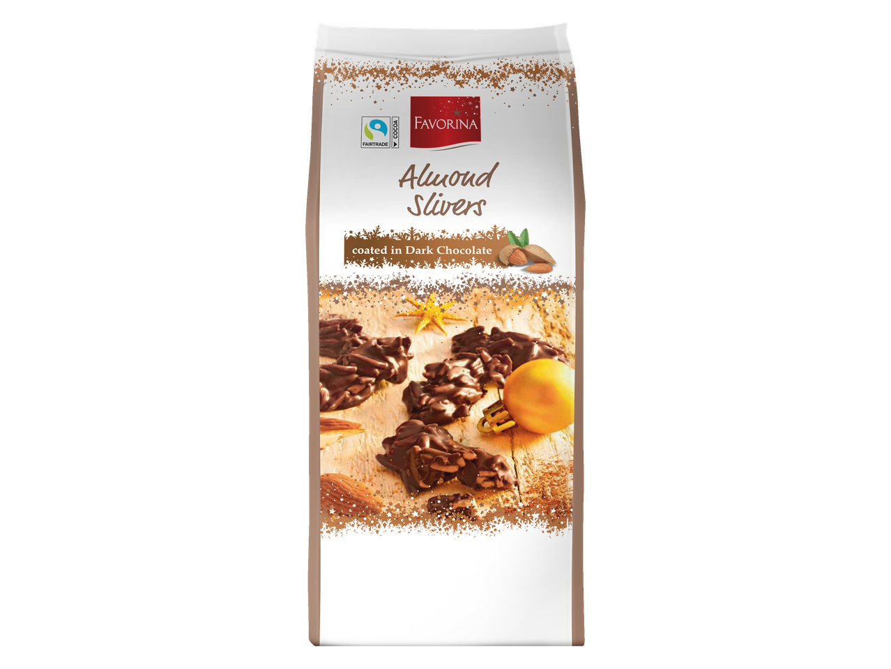 Favorina mandeļu skaidiņas tumšajā šokolādē