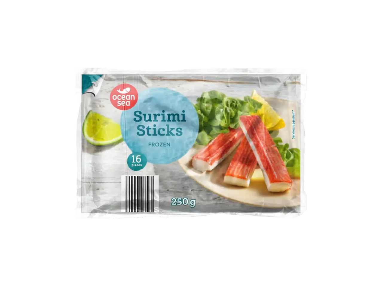 Pakovanje smrznutih surimi štapića marke Ocean Sea, 16 komada, 250g.