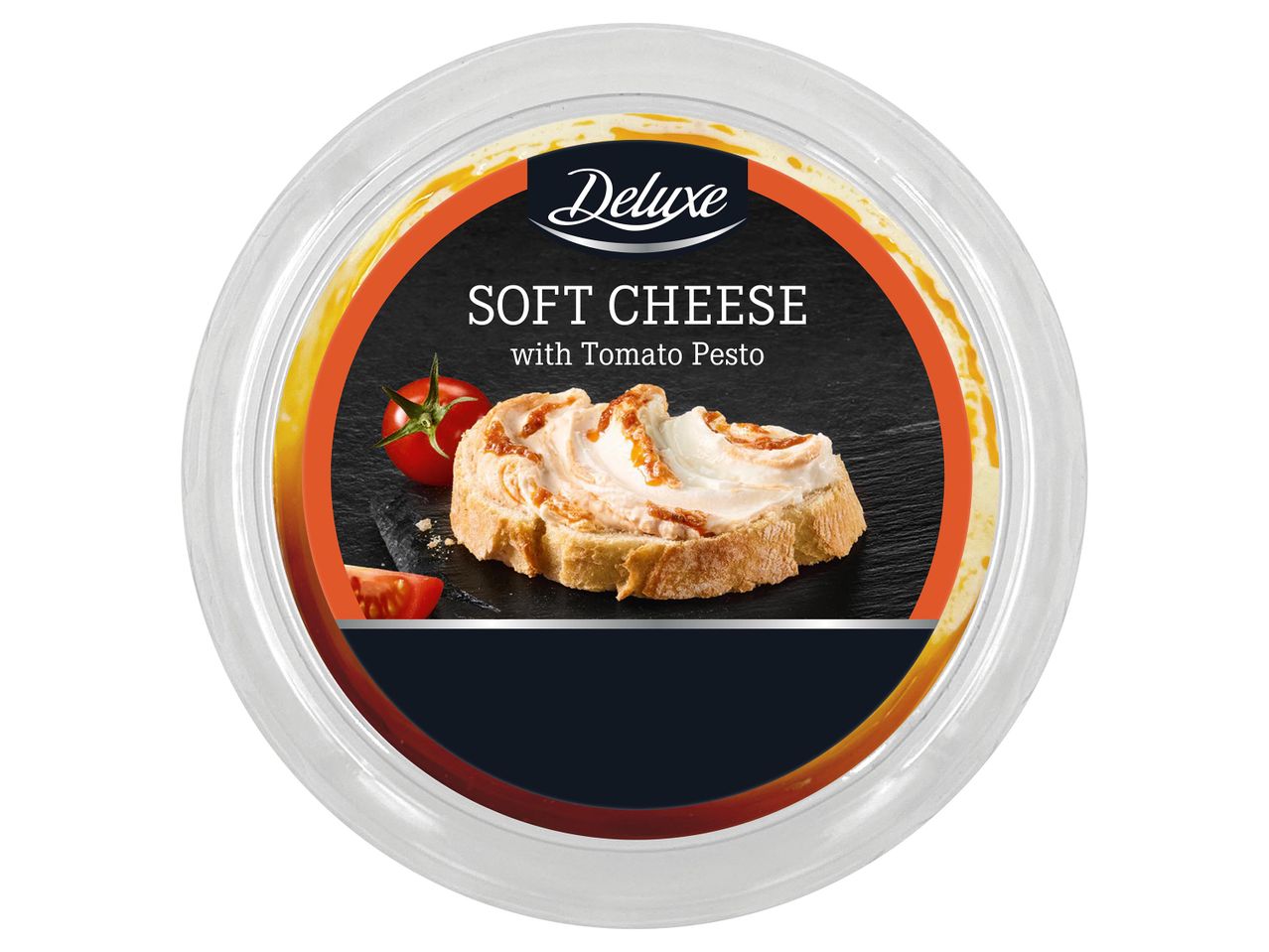 Delice soft cheese with tomato herbs.