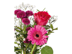 Gérberas, rosas e gypsophila compõem um lindo buquê.