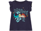Girl's t-shirt featuring Ariel and Flounder, Disney theme, ruffle sleeves.