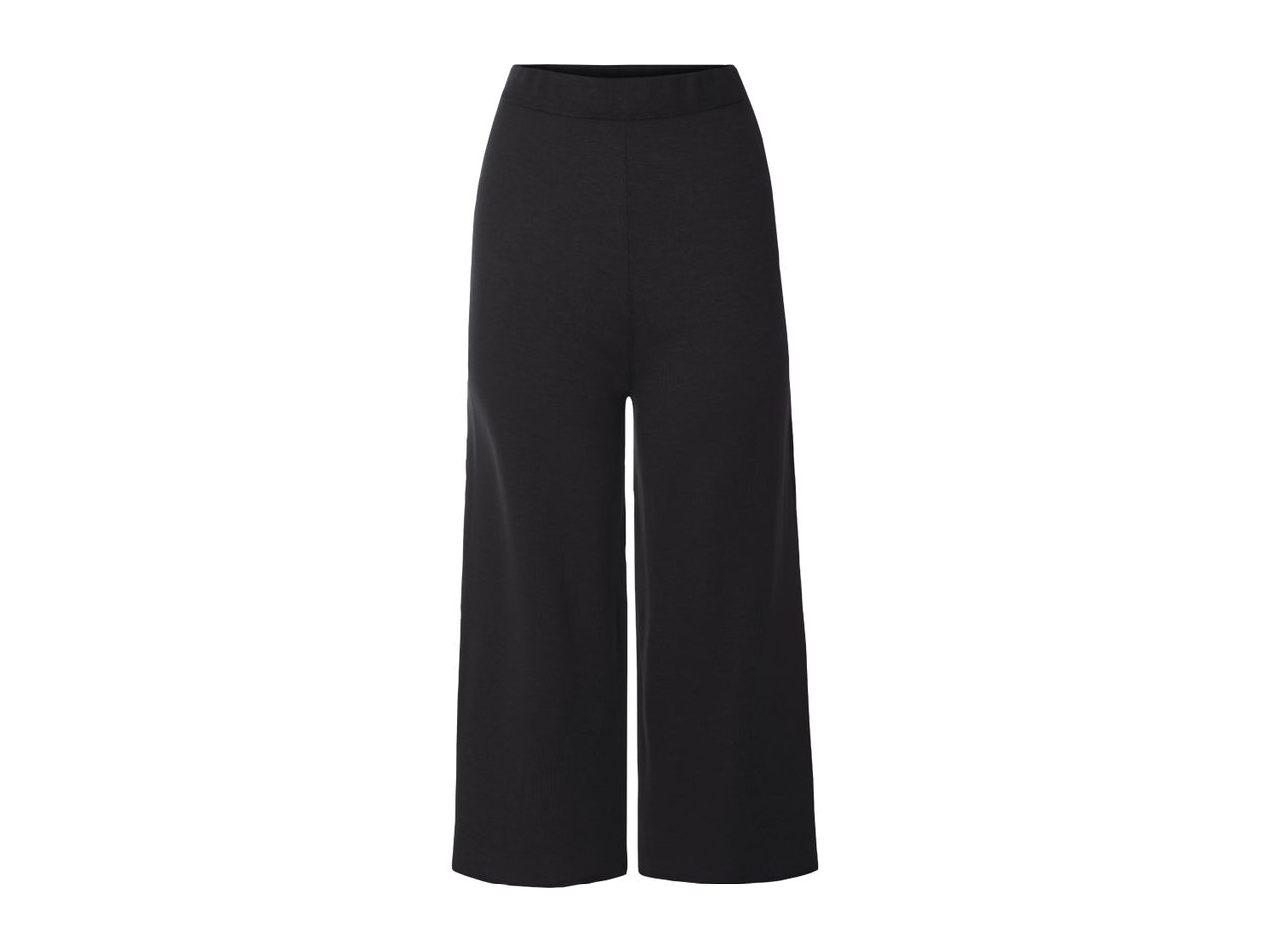 Black wide-leg trousers with an elastic waistband