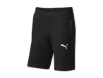 Schwarze Puma Shorts mit weißem Puma-Logo.