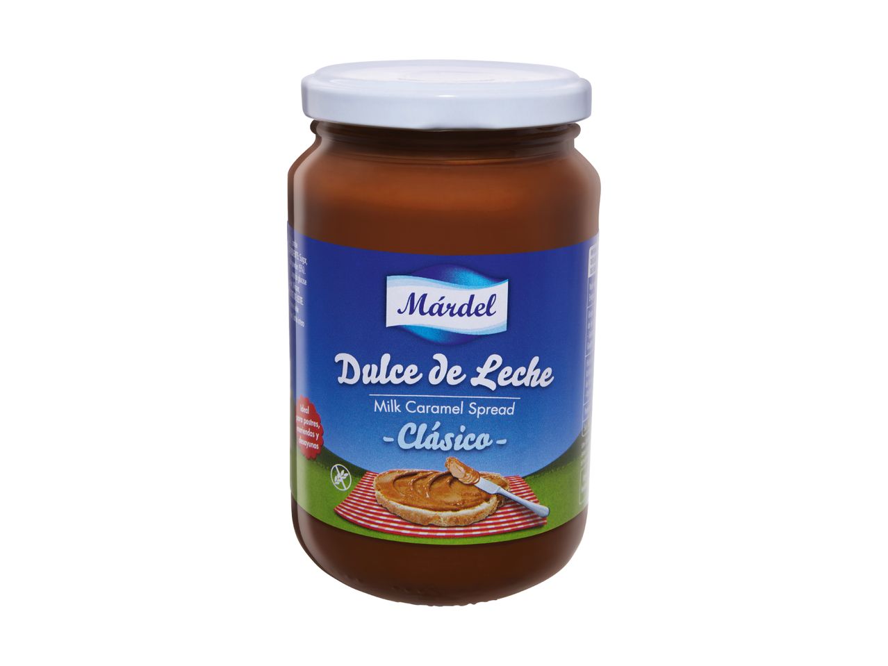 A jar of Manjar Dulce de Leche, a type of caramel-like milk spread.