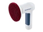 AminiClean cordless electric scrubber with a maroon cleaning pad.