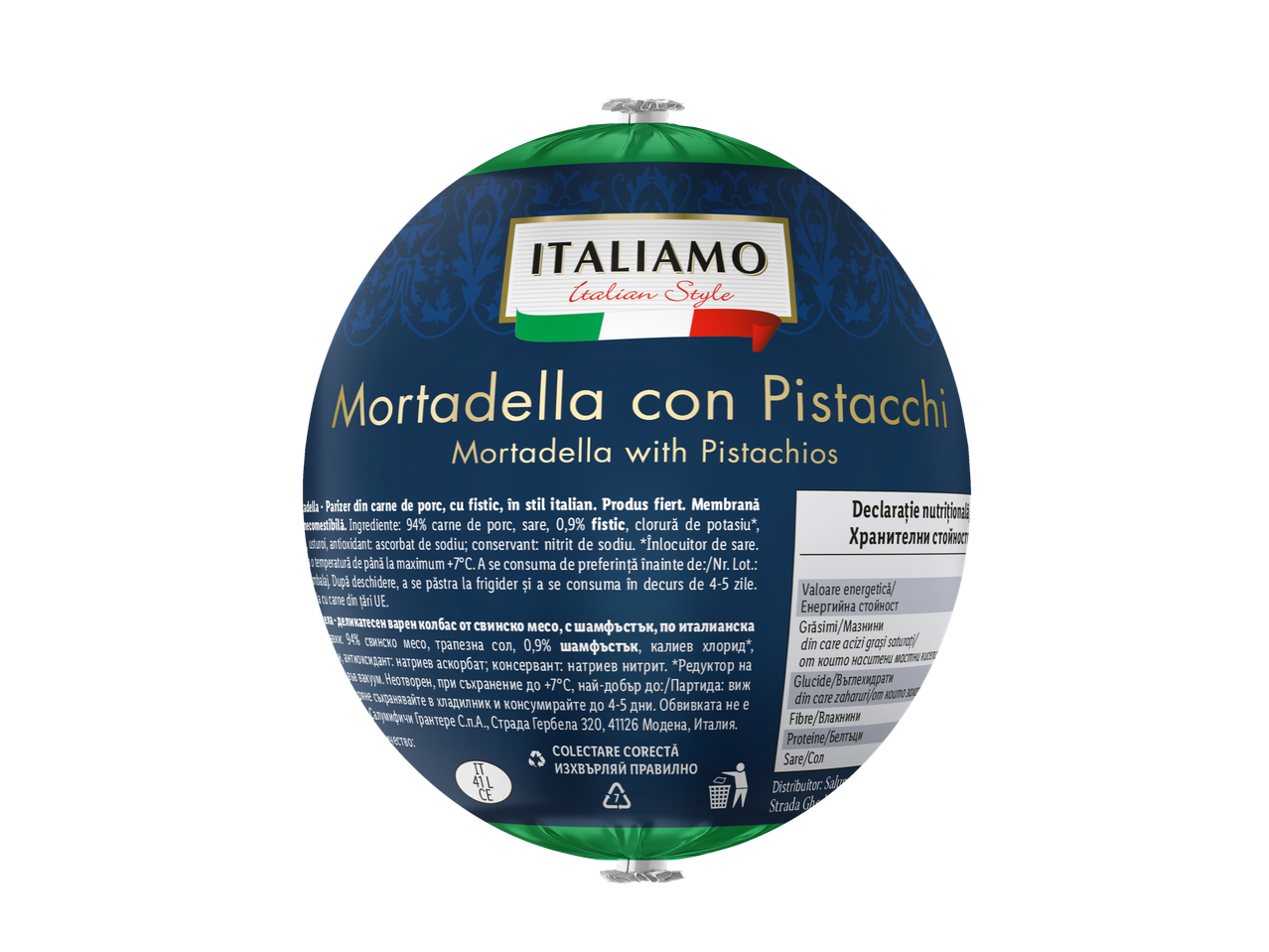 Mortadella cu fistic, stil italian, de la ITALIAMO.