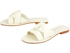 Beli espadrili s prekrižanimi trakovi.