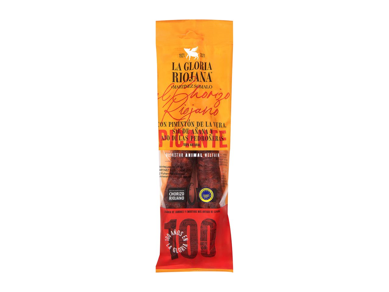 La Gloria Riojana chorizo Riojano in packaging.