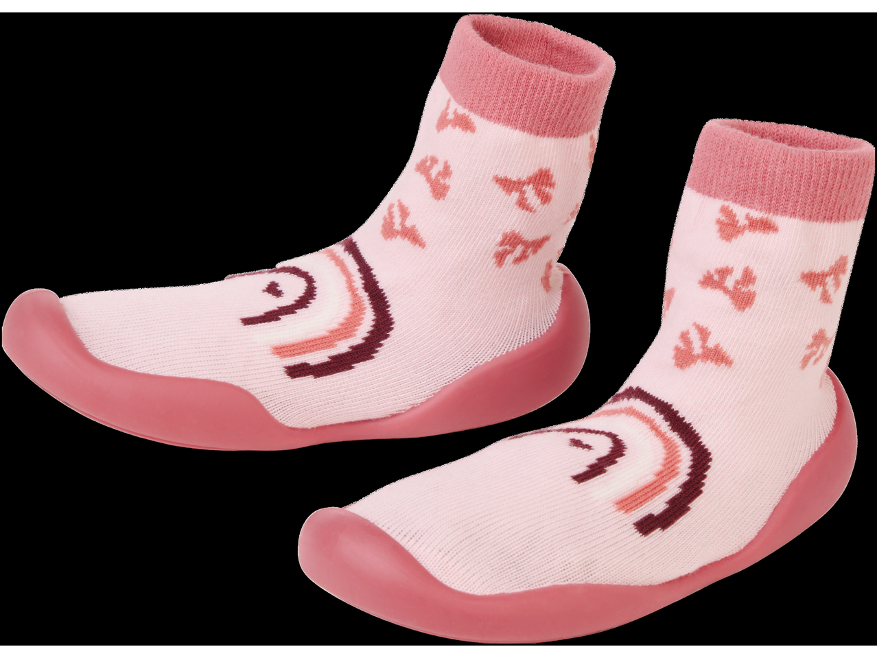 Lupilu® Baby Shoes: Pink baby shoes with rainbow and animal patterns