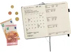 Planificator lunar cu buget și calendar.