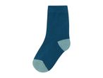 A single teal sock with light blue accents on the heel and toe.