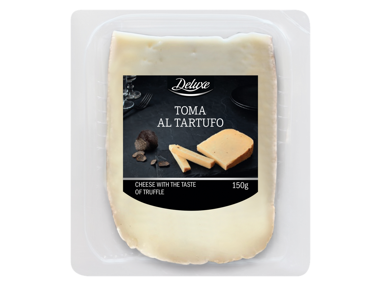 Brânză Deluxe Toma al Tartufo cu aromă de trufe.