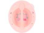 Pink Peppa Pig bowl and spoon for kids.