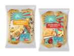 To pakker snackruller: Gyros-stil med kylling og Pizza-stil med tomater og ost.