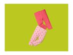 Two pairs of baby leggings: one solid pink, one light pink with strawberry print.