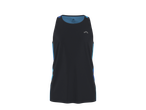 T-shirt Desportiva sem Mangas CRIVIT para Homem em preto com detalhes azuis.