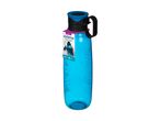 Blå Sistema Hydrate vandflaske på 850 ml med sort låg og håndtag.