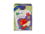 Lupilu Bio fruitpuree: appel, peer, bosbes, framboos.