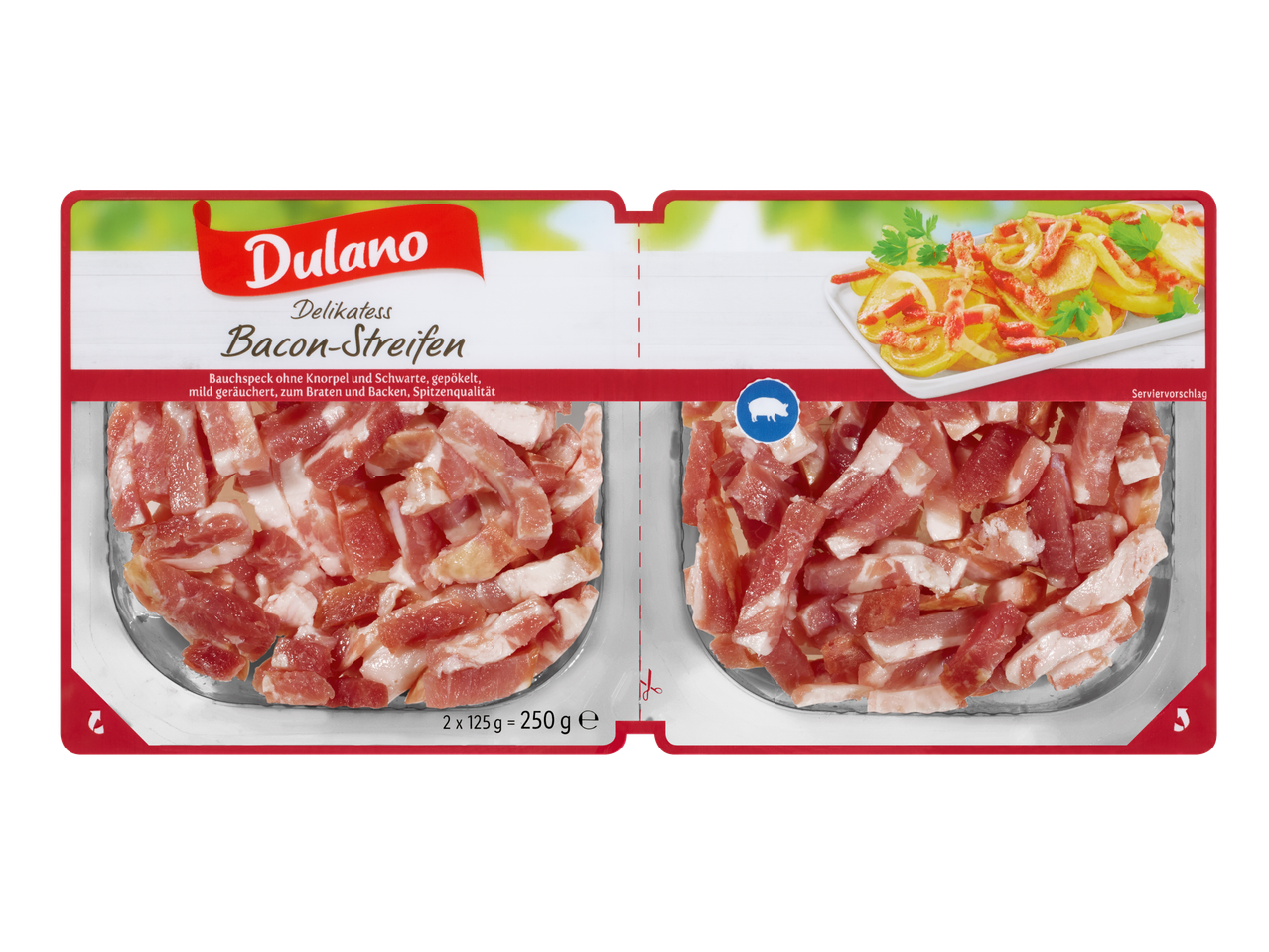 Dulano Delikatesz Baconstreifen, 250 g.