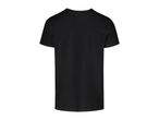 A black crew neck t-shirt.