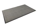 Rectangular black and white striped doormat