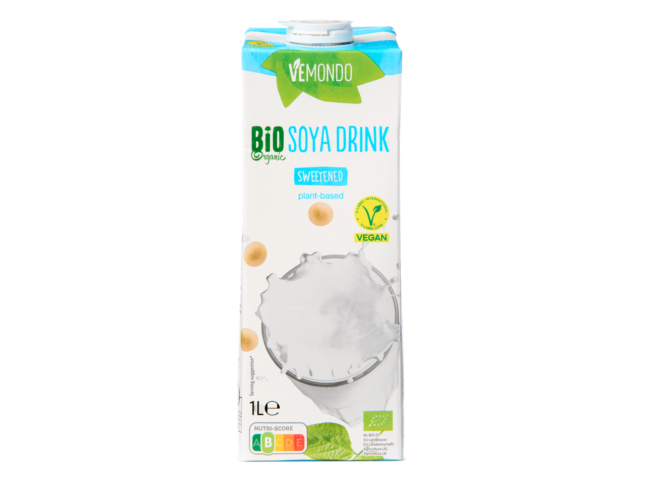 VEMUNDO Bio sojadrank, gezoet, vegan, 1 liter.