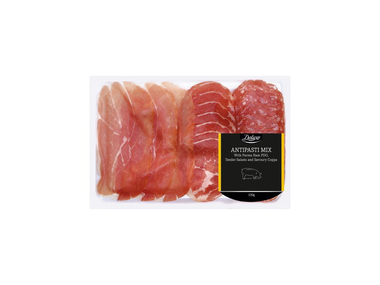 Deluxe Αντιπάστι Μιξ με Prosciutto Πάρμας ΠΟΠ, τρυφερό σαλάμι και αλμυρή Coppa, 120γρ