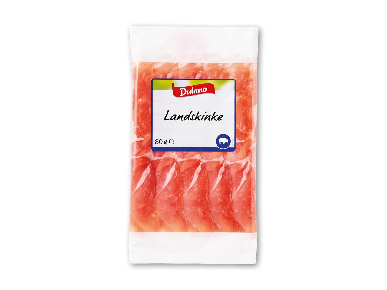 Pakke med Dulano Landskinke, 80g.
