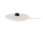 White kettle base with a black central connector and a white power cord.