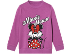 Purple Minnie Mouse sweatshirt.