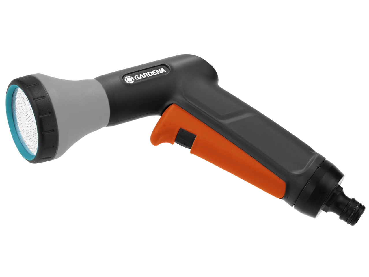 Pistola de rega GARDENA com pega laranja e bico cinzento