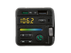Transmissor de áudio FM Bluetooth® Tronic com display, portas USB e botões.