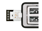 Silvercrest toaster with an extracted crumb tray, full of crumbs