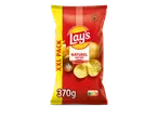 Lay's Naturel chips in een rode XXL-verpakking van 370g met Nutri-Score C.