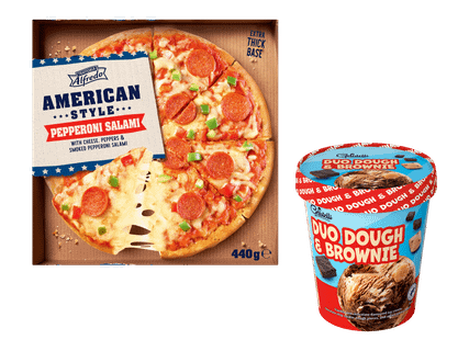 Pannupizza ja amerikkalainen jäätelö