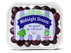 Verpakking met 400g pitloze druiven, geteeld in Puglia, met de tekst 'Midnight Dream, so good so natural'.