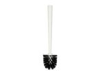 White toilet brush with black bristles
