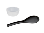 Acessórios para panela de arroz SILVERCREST®: copo medidor e colher de servir.