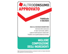 Sigillo Altroconsumo, pubblicato 04/2025, per 'Dolci al cucchiaio - Dessert Riso', con la dicitura 'Migliore composizione degli ingredienti'.