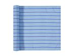Light blue striped fabric, partially rolled up