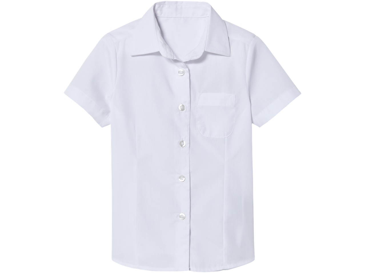 White short-sleeve shirt for girls, school style.