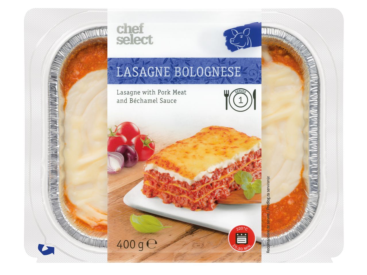 Лазаня със свинско месо и бешамел, Chef Select, 400 g/опаковка
